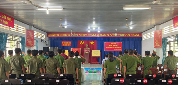Công an xã Xuân Phú tổ chức Hội nghị sơ kết công tác Công an 6 tháng đầu năm 2025
