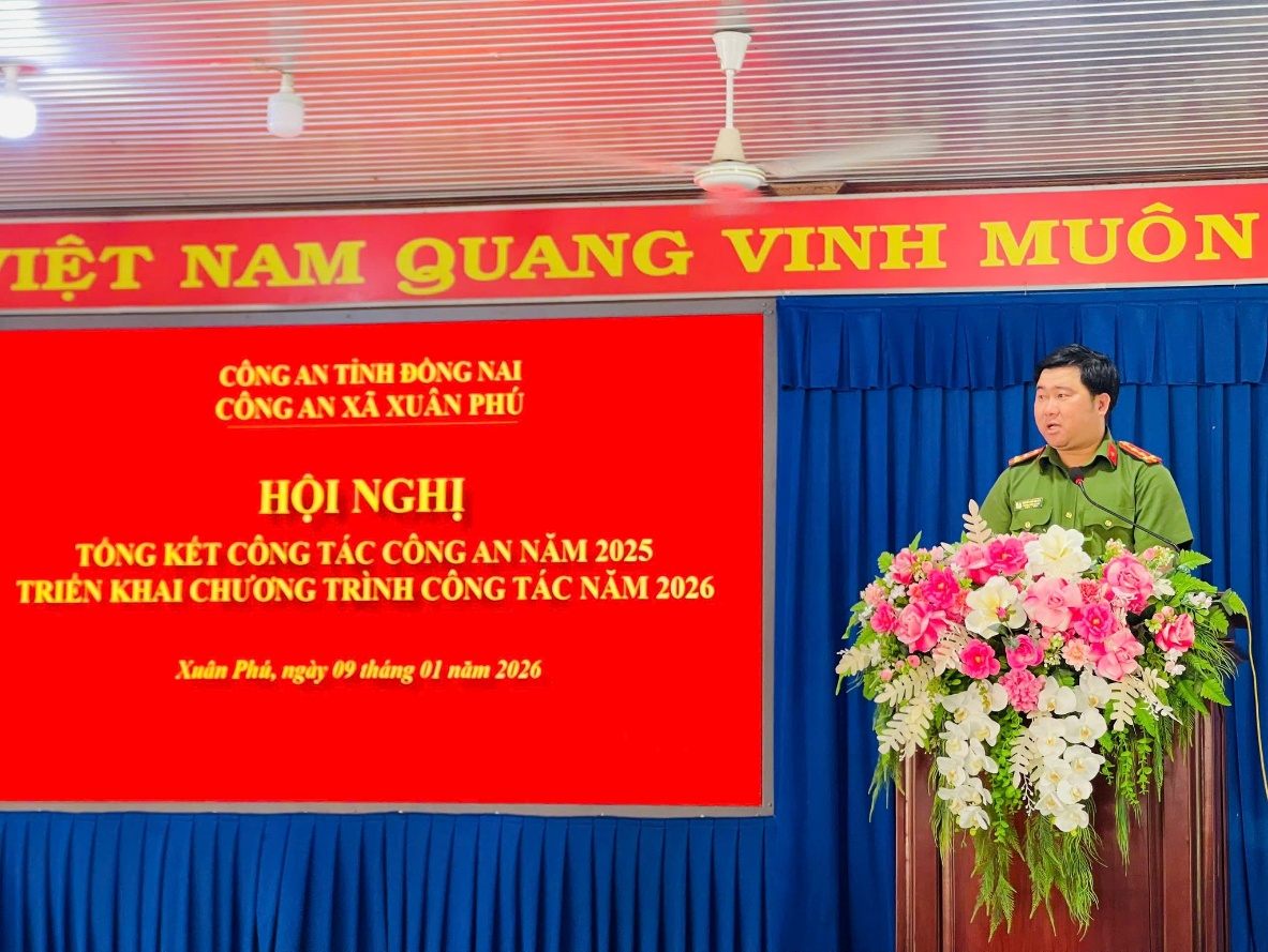 CÔNG AN XÃ XUÂN PHÚ TỔ CHỨC HỘI NGHỊ TỔNG KẾT CÔNG TÁC NĂM 2025 VÀ TRIỂN KHAI NHIỆM VỤ NĂM 2026