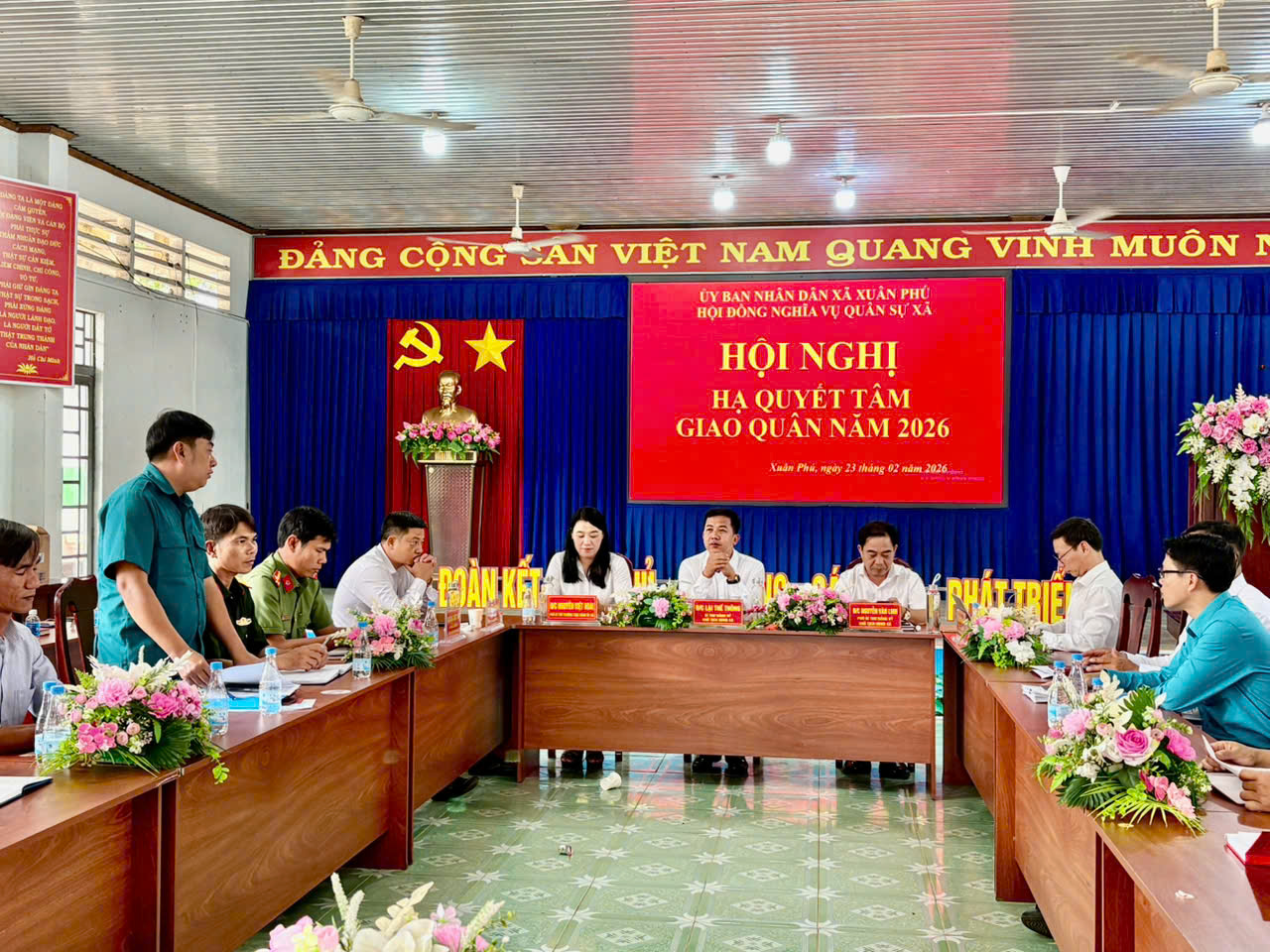 HỘI ĐỒNG NGHĨA VỤ XÃ XUÂN PHÚ TỔ CHỨC HỘI NGHỊ HẠ QUYẾT TÂM GIAO QUÂN NĂM 2026