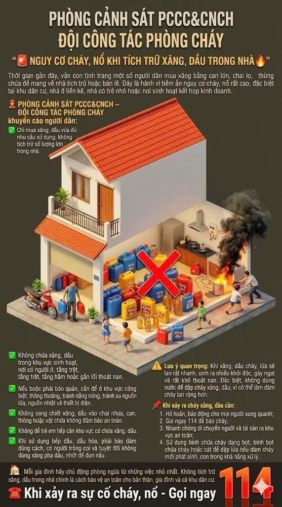 HIỂM HỌA KHÔN LƯỜNG TỪ VIỆC TÍCH TRỮ XĂNG DẦU TẠI NHÀ