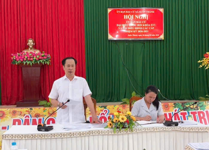 UBBC xã Xuân Thành họp rà soát tiến độ, tăng cường chỉ đạo chuẩn bị bầu cử đại biểu Quốc hội khóa XVI và đại biểu HĐND các cấp, nhiệm kỳ 2026 – 2031